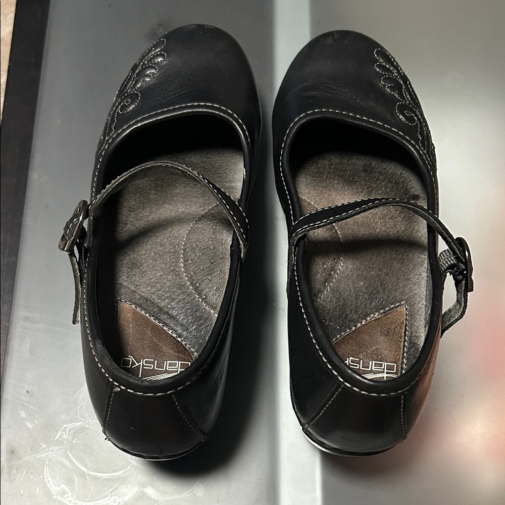 Dansko Black Embroidered Mary Jane Shoes - Picture 3 of 14